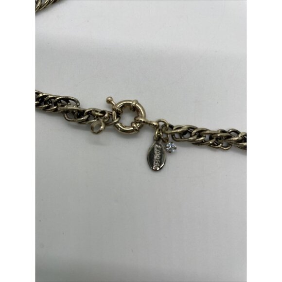 Express Gold Tone Chain Ombre Fringe Bib Collar Necklace 17.5" Egyptian Princess - Picture 4 of 5